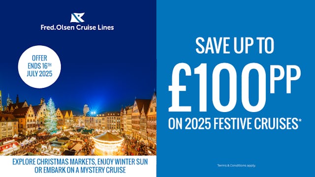 Save up to £100pp on 2025 Festive Fred. Olsen cruises
