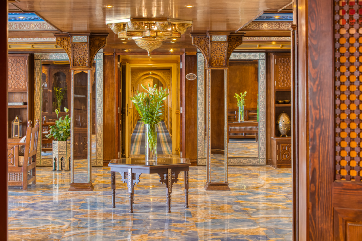 You are welcomed aboard through a beautiful lobby