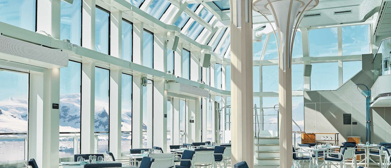 The glass-covered pool