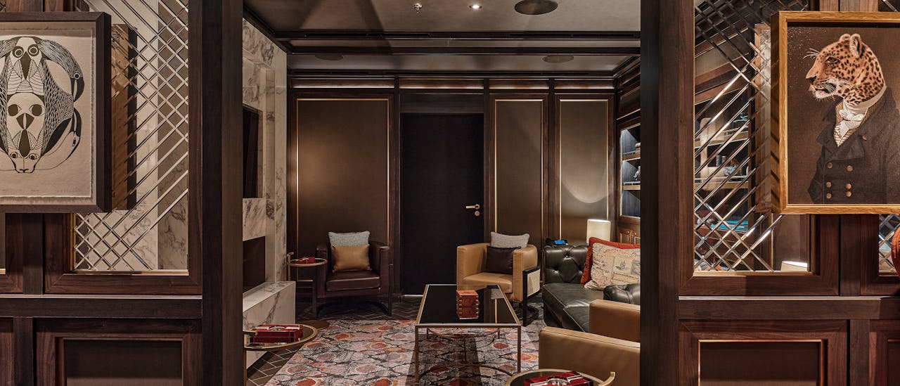 Connoisseur’s Corner offers exceptional cognacs and a premium selection of cigars to purhcase.