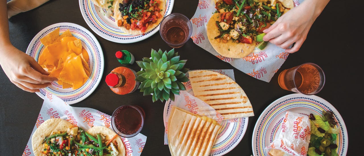 Grab a table outdoors at El Loco Fresh or take your food to go.