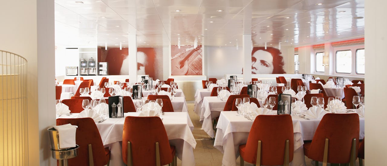 The atmosphere is casual but elegant in the main restaurant