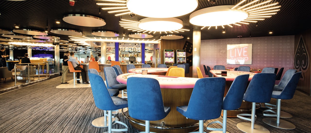 The stylish casino is open until late, and features blackjack tables, and fruit machines