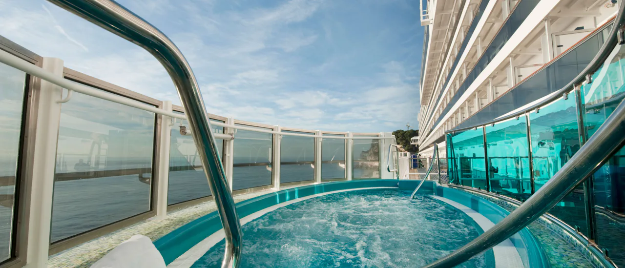 Step into the jacuzzi