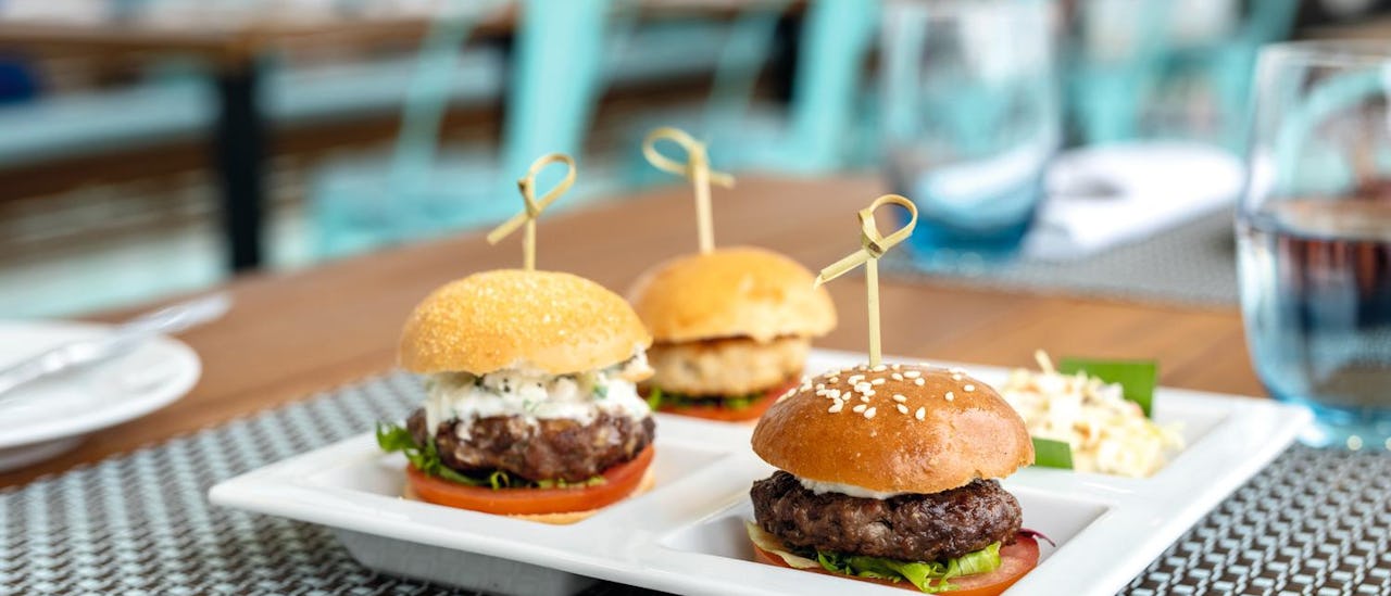 Grab a hamburger at the Beach Cove!