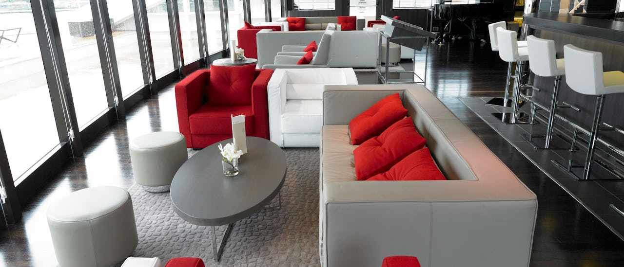 The observation lounge at the top