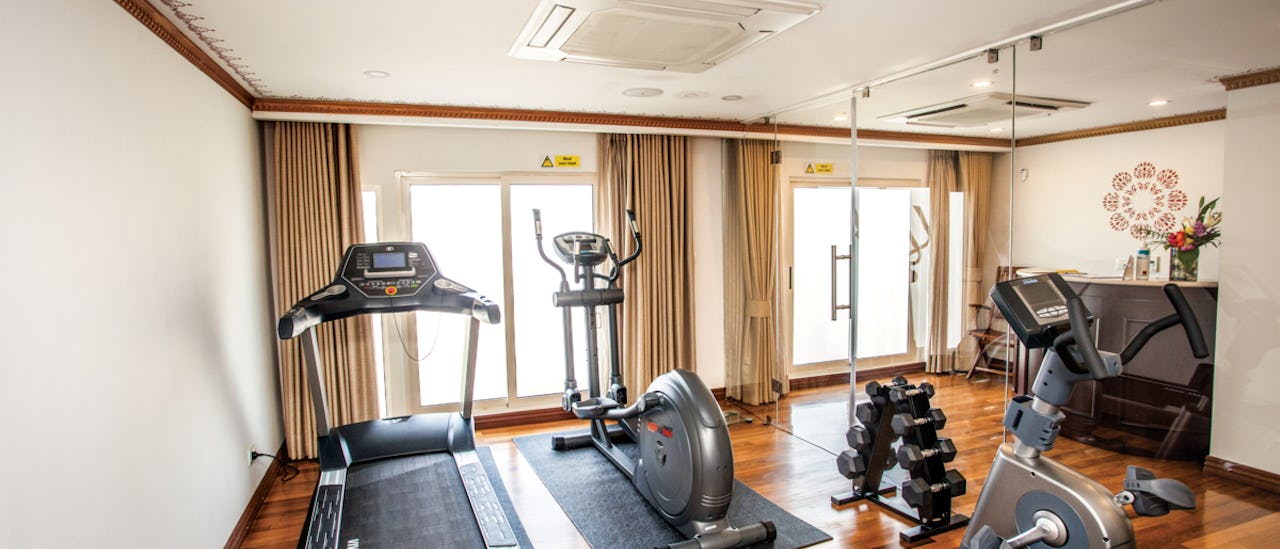 The fitness centre on board offers modern exercise equipment