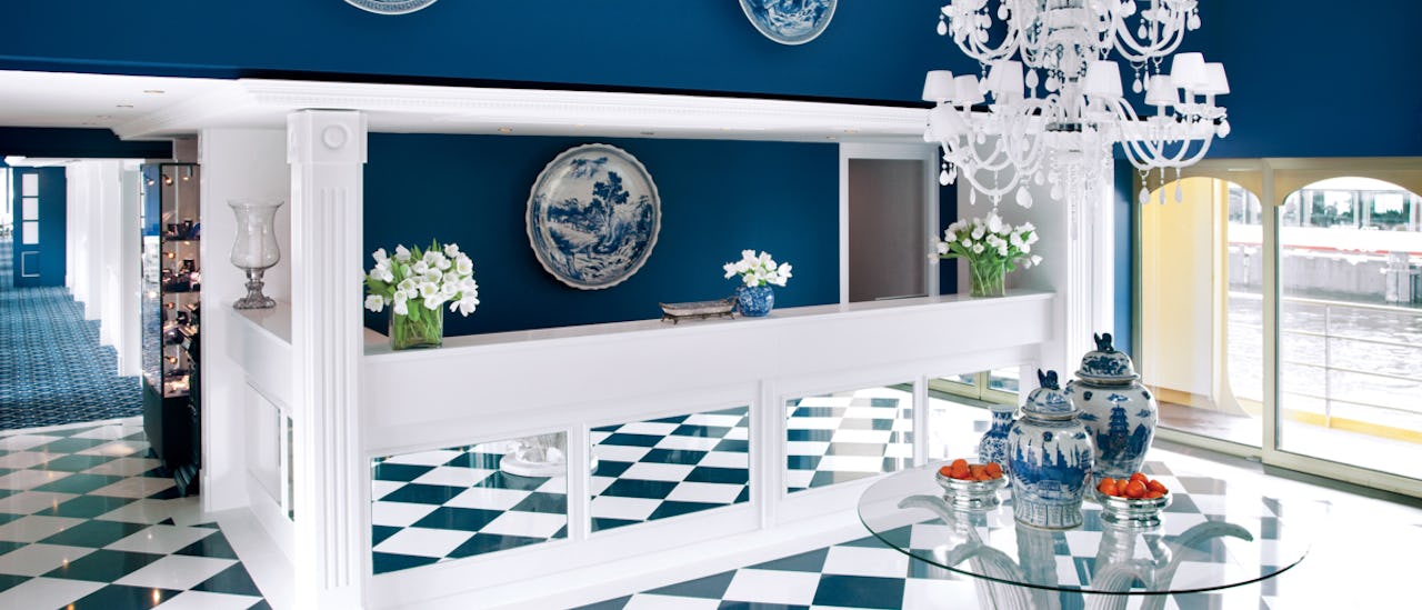 You are welcomed aboard through an impressive lobby