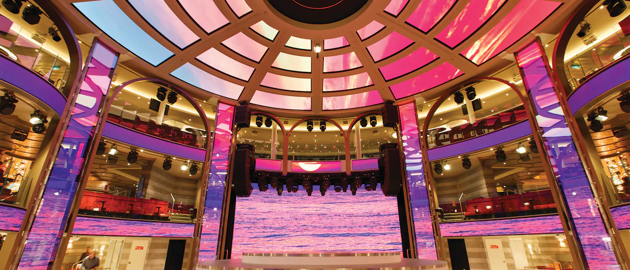 Colosseo Piazza- the heart of the ship where something is always happening with different performances