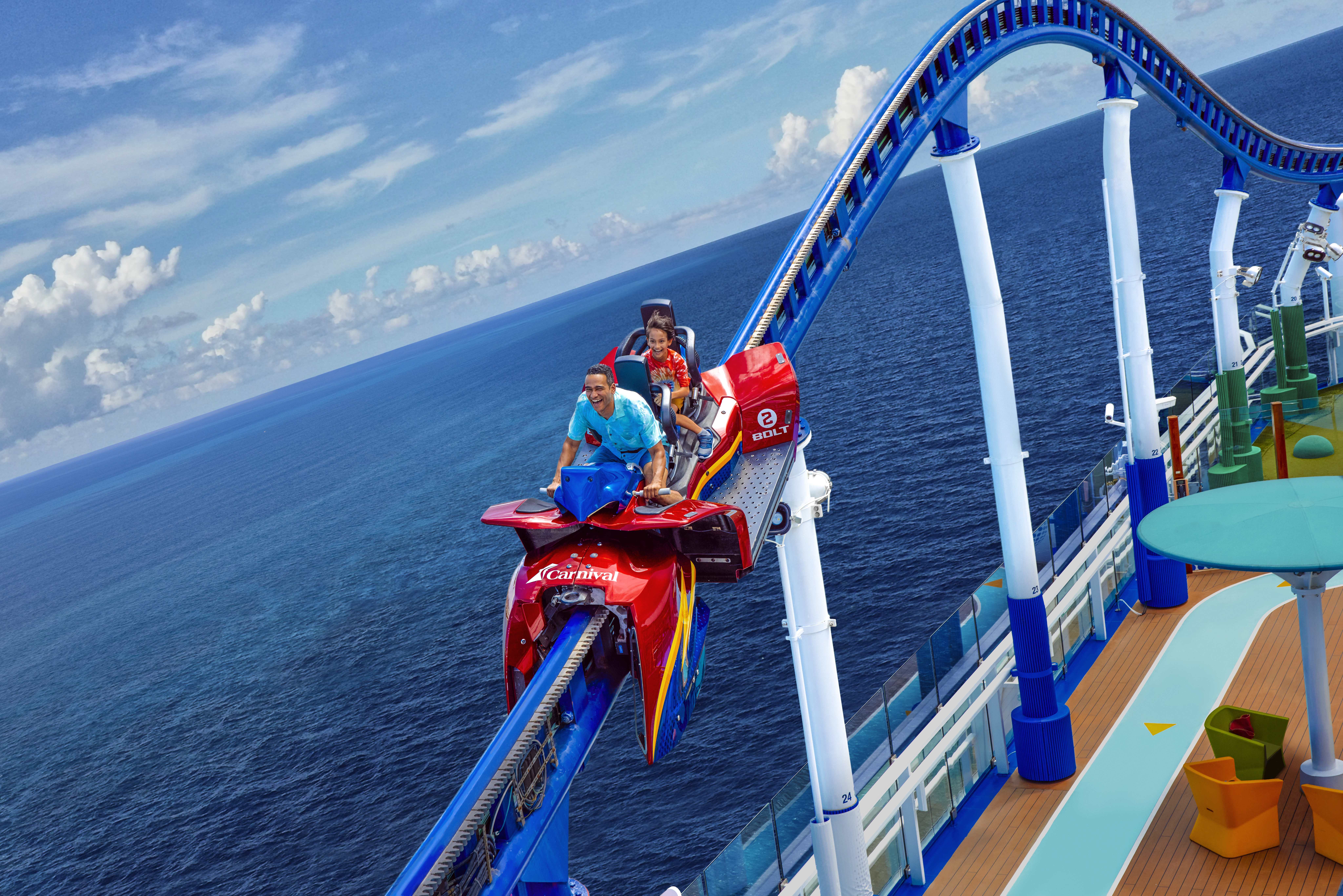 Look forward to a breathtaking ride in the BOLT roller coaster!