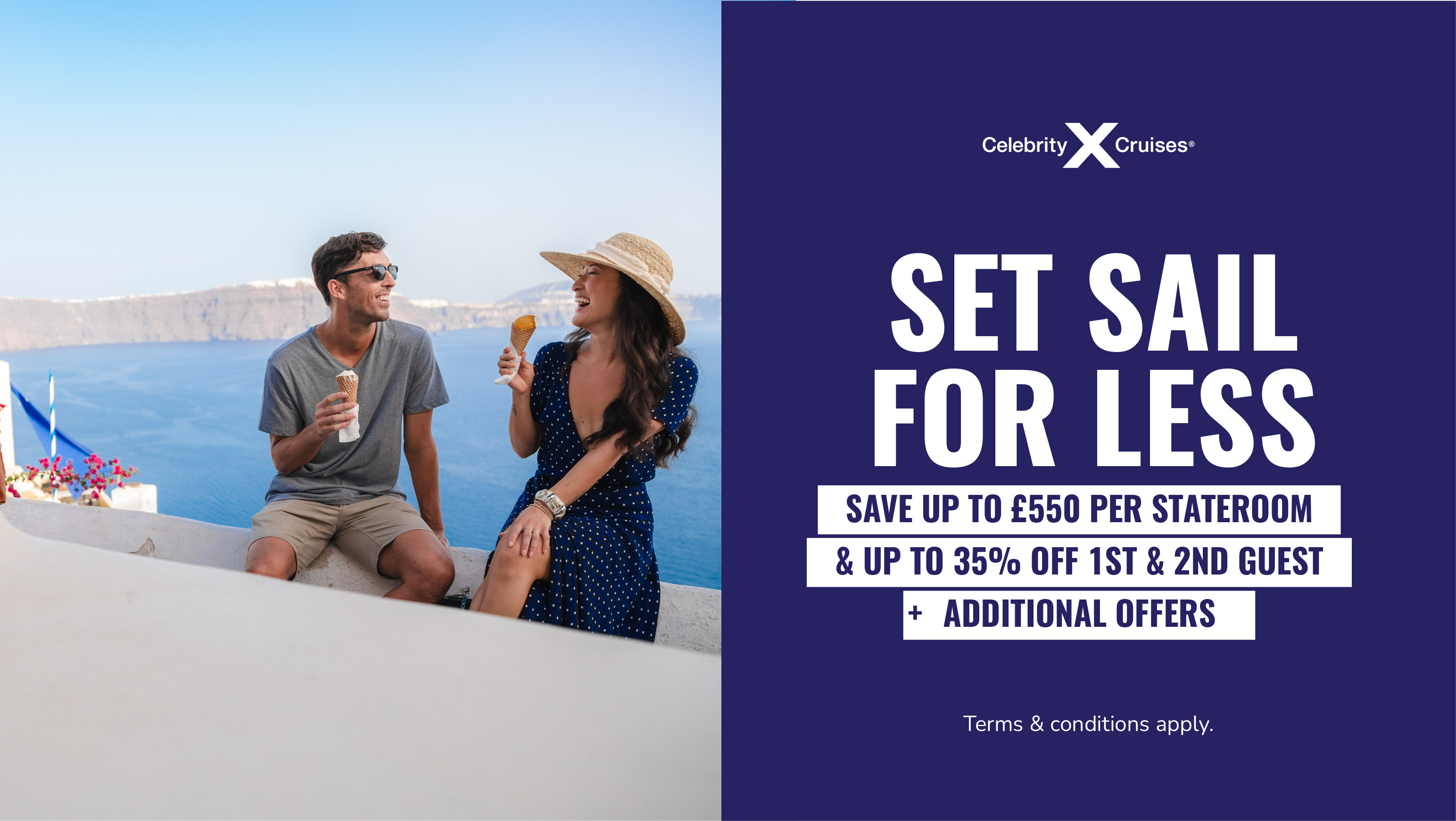 Set sail for less and save up to £550 per stateroom with Celebrity Cruises