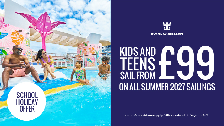 Kids and teens sail from £99 with Royal Caribbean