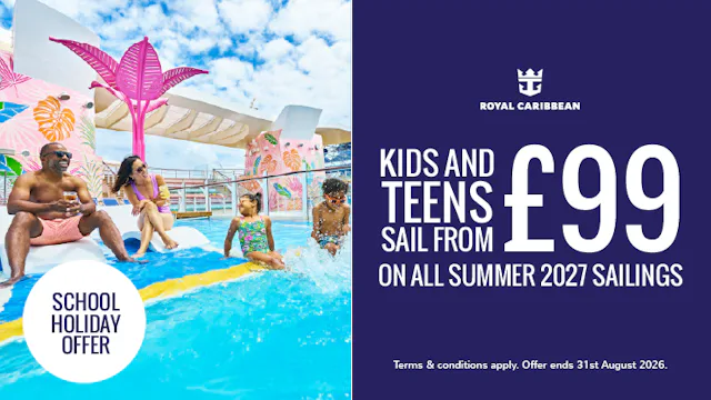 Kids and teens sail from £99 with Royal Caribbean