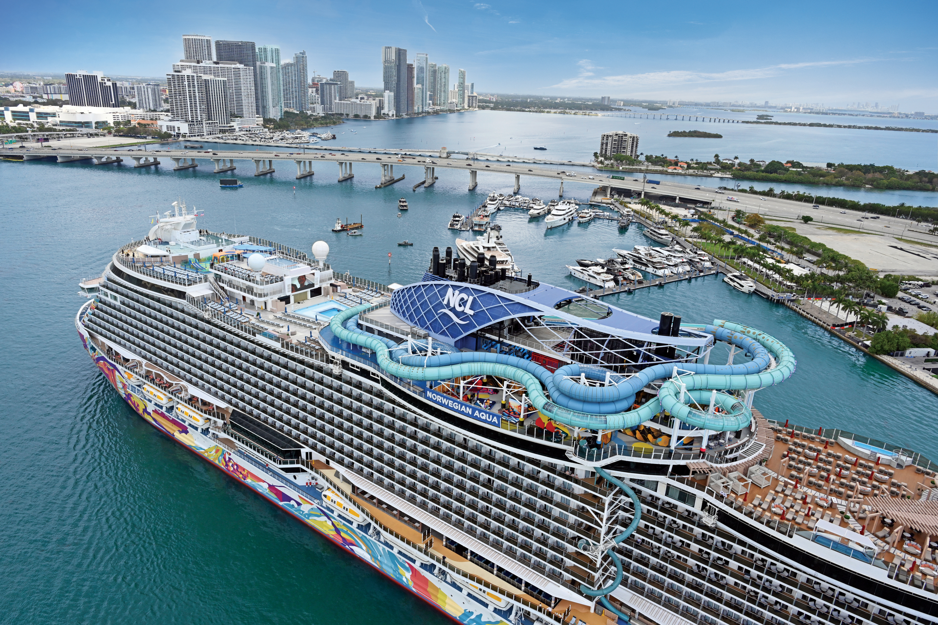 Norwegian Aqua aerial in Miami