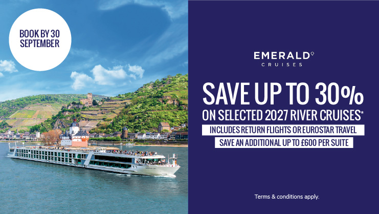 Save up to 30% on selected 2027 river cruises with Emerald Cruises