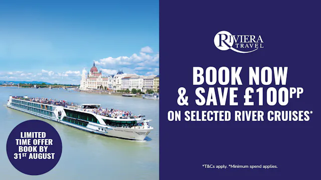 Book now and save £100pp on selected riviera travel river cruises
