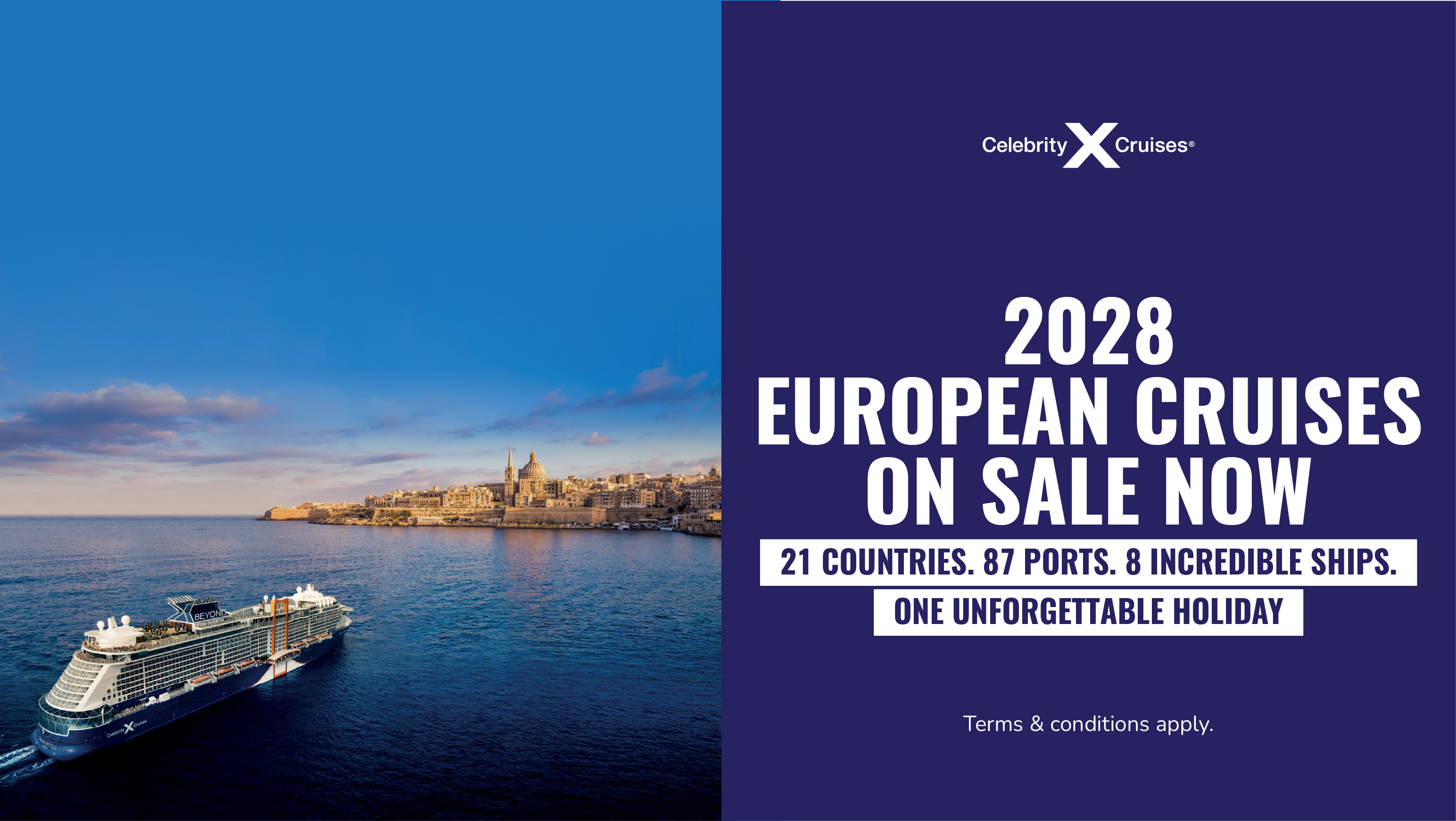 2028 European Cruises on sale now with Celebrity Cruises