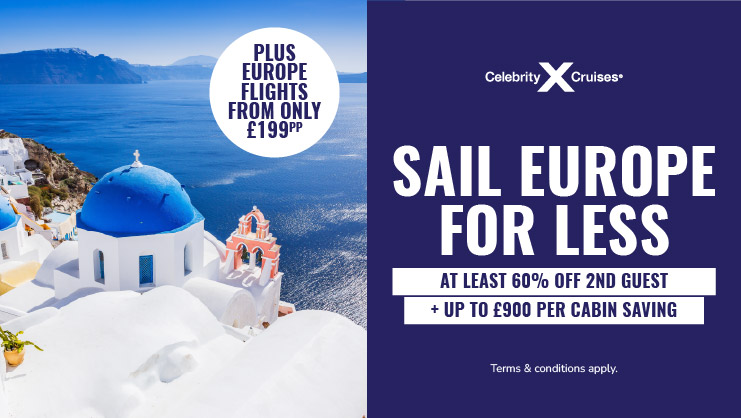 Sail Europe for Les with up to £900 savings with Celebrity Cruises