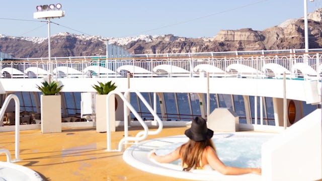 Relaxing on deck onboard Celestyal Cruises