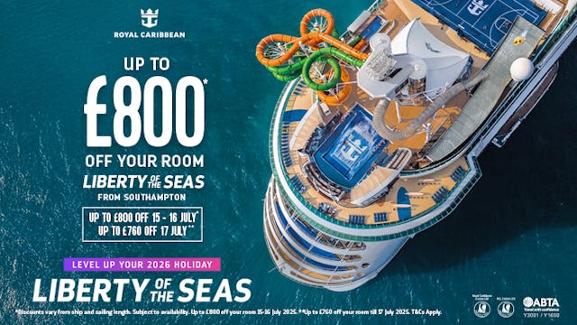 Up to £800 off your room with Royal Caribbean