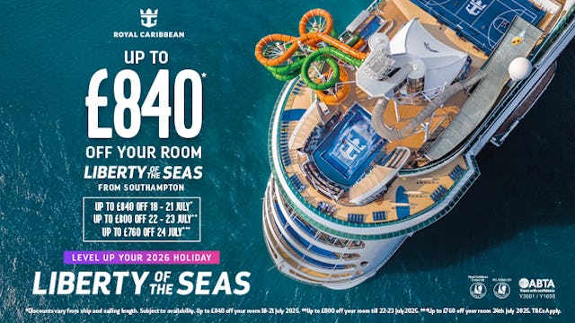 Up to £840 off your Royal Caribbean Cruise