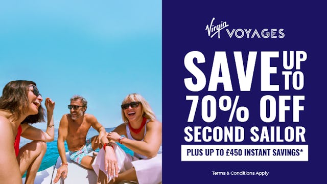 Save up to 70% off Second Sailors with Virgin Voyages