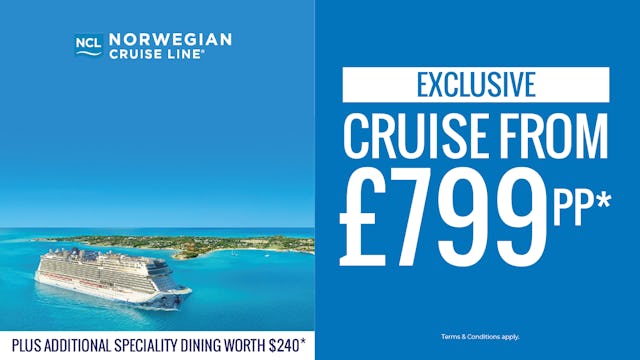 Exclusive cruise from £799pp with NCL
