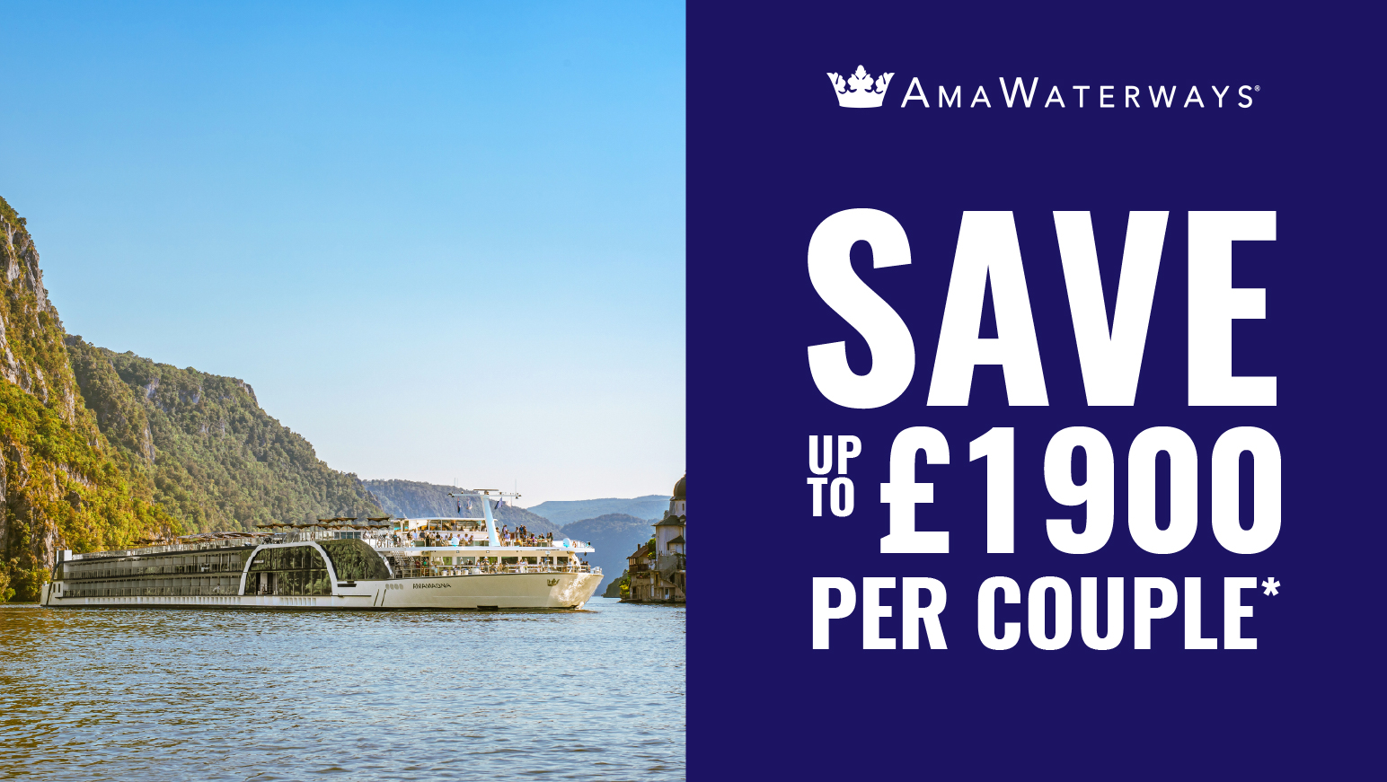 Save up to £1900 per couple on AmaWaterways River Cruises