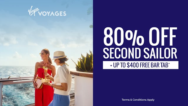 80% off second sailor with Virgin Voyages