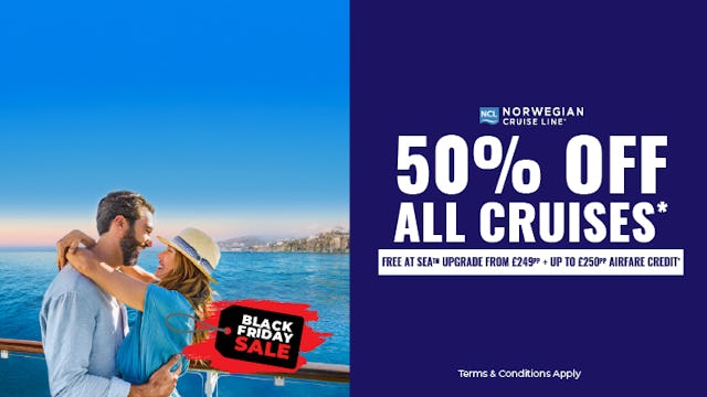 Black Friday sale with up to 50% off with NCL Cruises