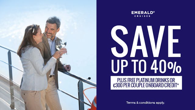Save up to 40% with Emerald Cruises