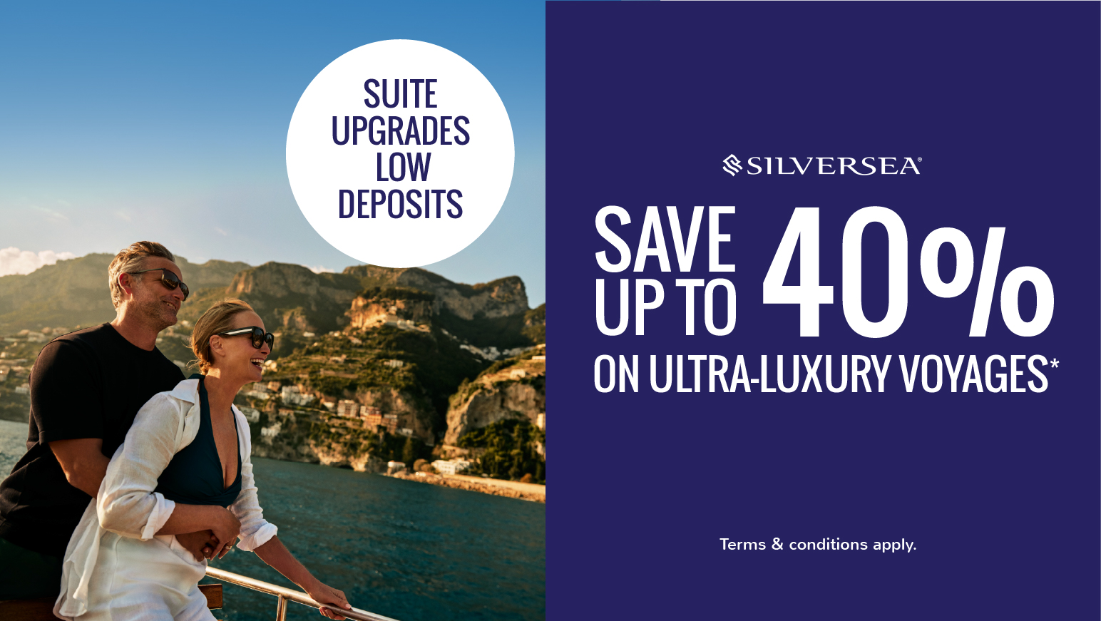 Save up to 40% + upgrades on Silversea Cruises