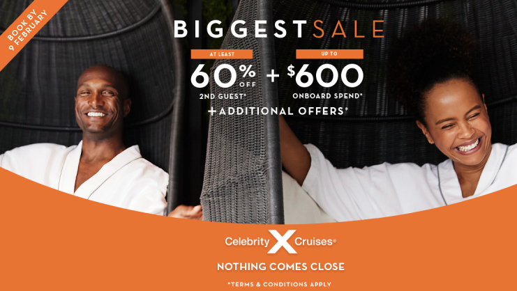 Biggest Sale with Celebrity Cruises