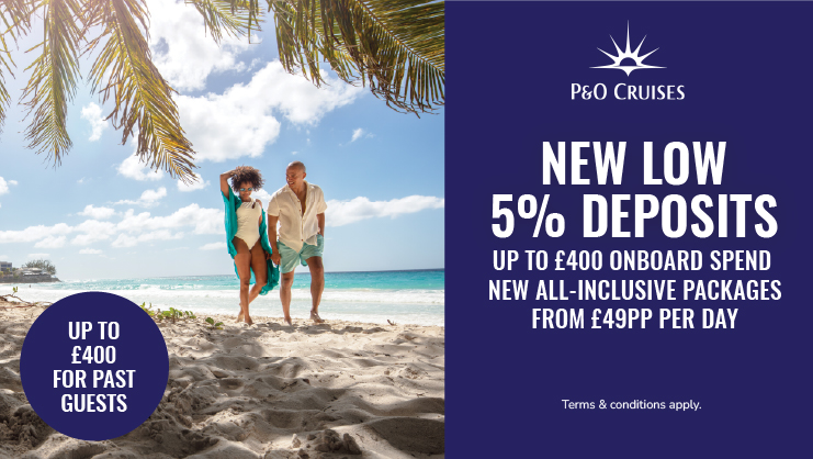 New 5% low deposits with P&O Cruises