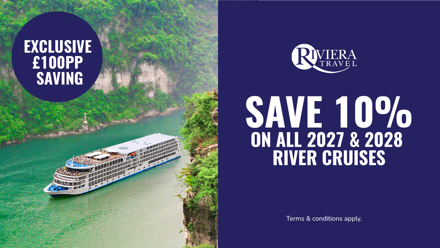Save 10% on all 2027 & 2028 river cruises