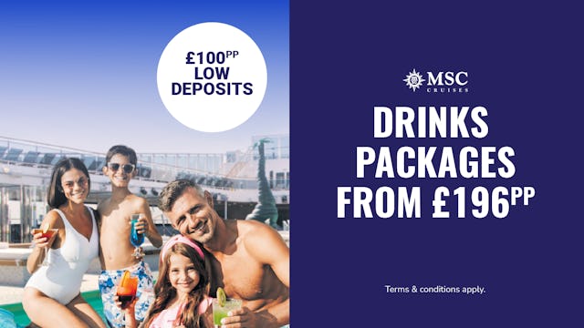 £100pp low deposits with MSC Cruises