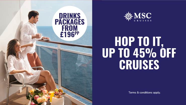 Up to 45% off cruises with MSC
