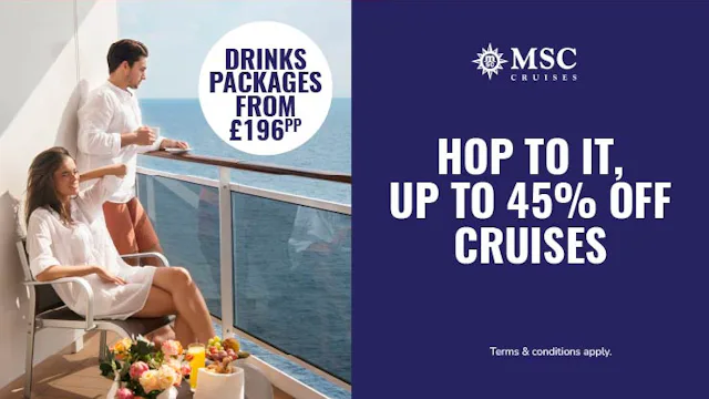 Up to 45% off cruises with MSC
