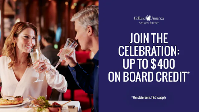 Celebrate with HAL and receive up to $400 onboard credit