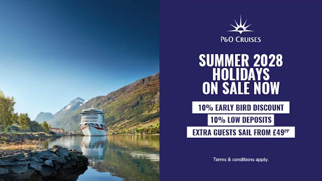 Summer 2028 holidays now on sale with P&O Cruises