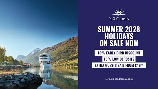Summer 2028 holidays now on sale with P&O Cruises