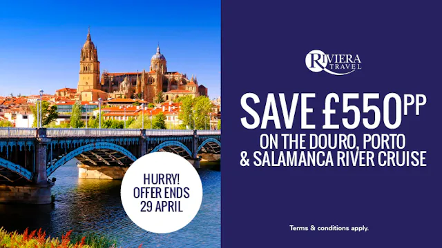 Save £550pp on Douro, Porto & Salamanca River Cruises with Riviera Travel