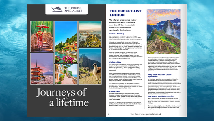Imagine Cruising brochure with The Cruise Specialists