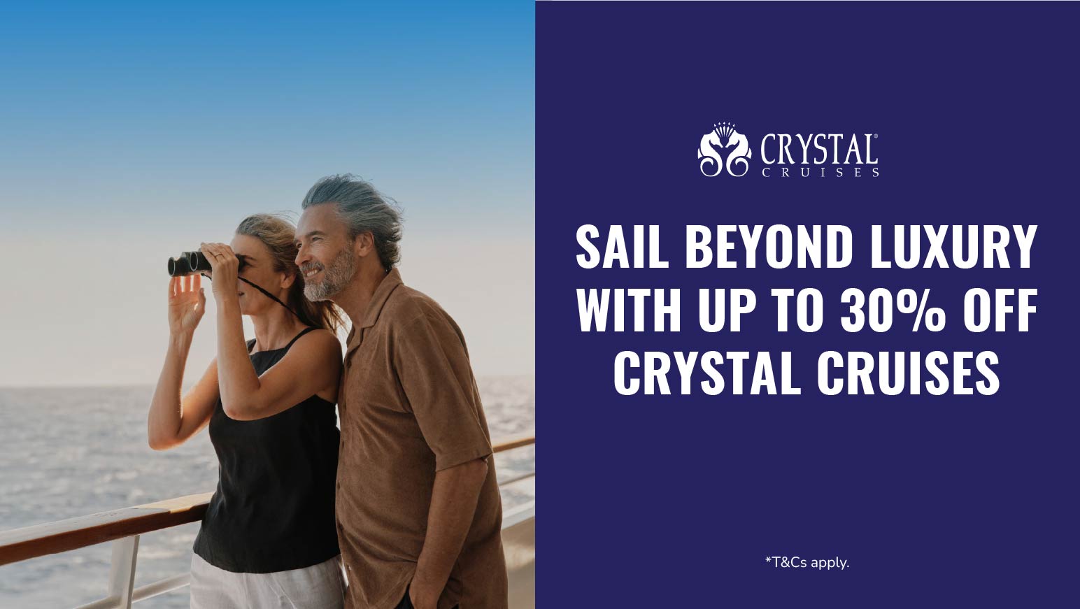 Save up to 30% with Crystal Cruises