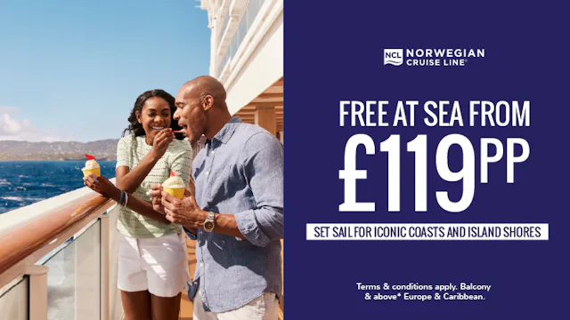 Upgrade to Free At Sea from £119pp with NCL Cruises
