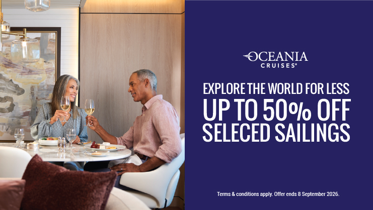 Up to 50% off with Oceania Cruises