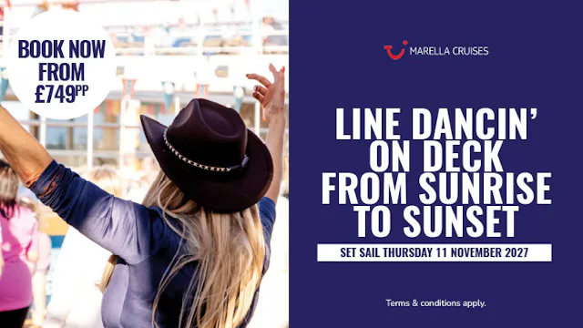 Line dancin on deck from sunrise to sunset with Marella Cruises
