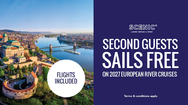 Second guests sails free plus flights included with Scenic River Cruises