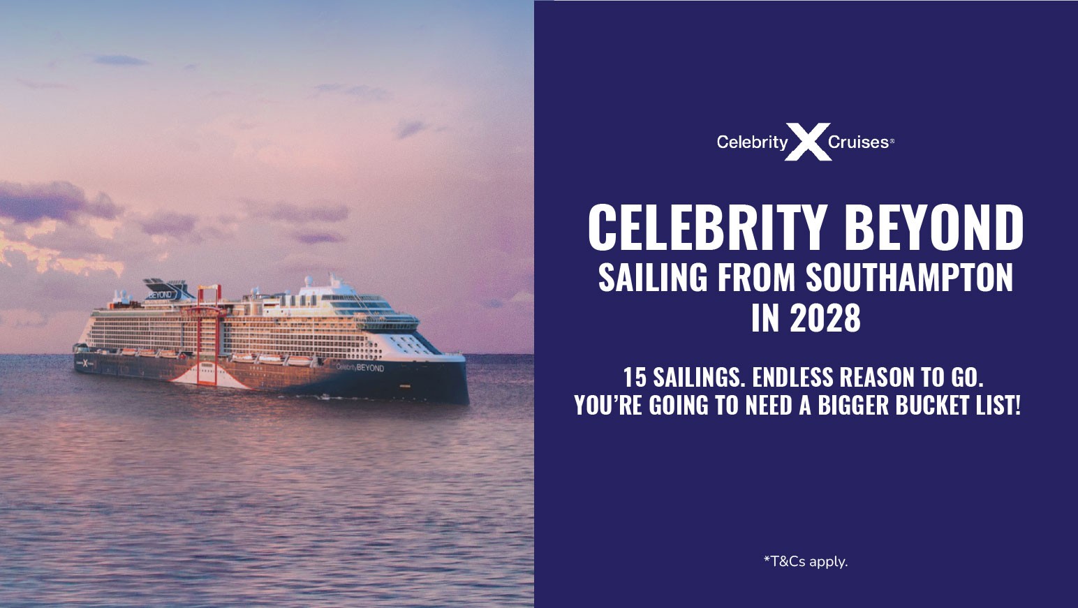 Celebrity Beyond sailing from Southampton