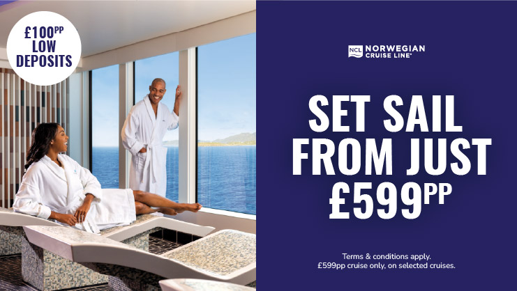 Set sail from just £599pp with low £100pp deposits with NCL Cruises